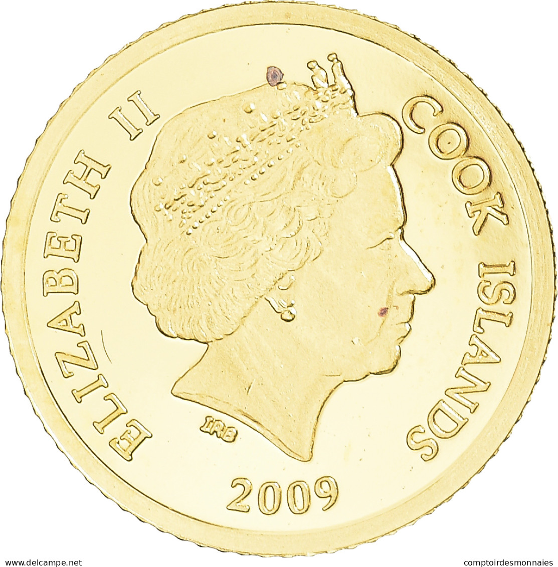 Monnaie, Îles Cook, Elizabeth II, Helios, 5 Dollars, 2009, FDC, Or - Cookeilanden