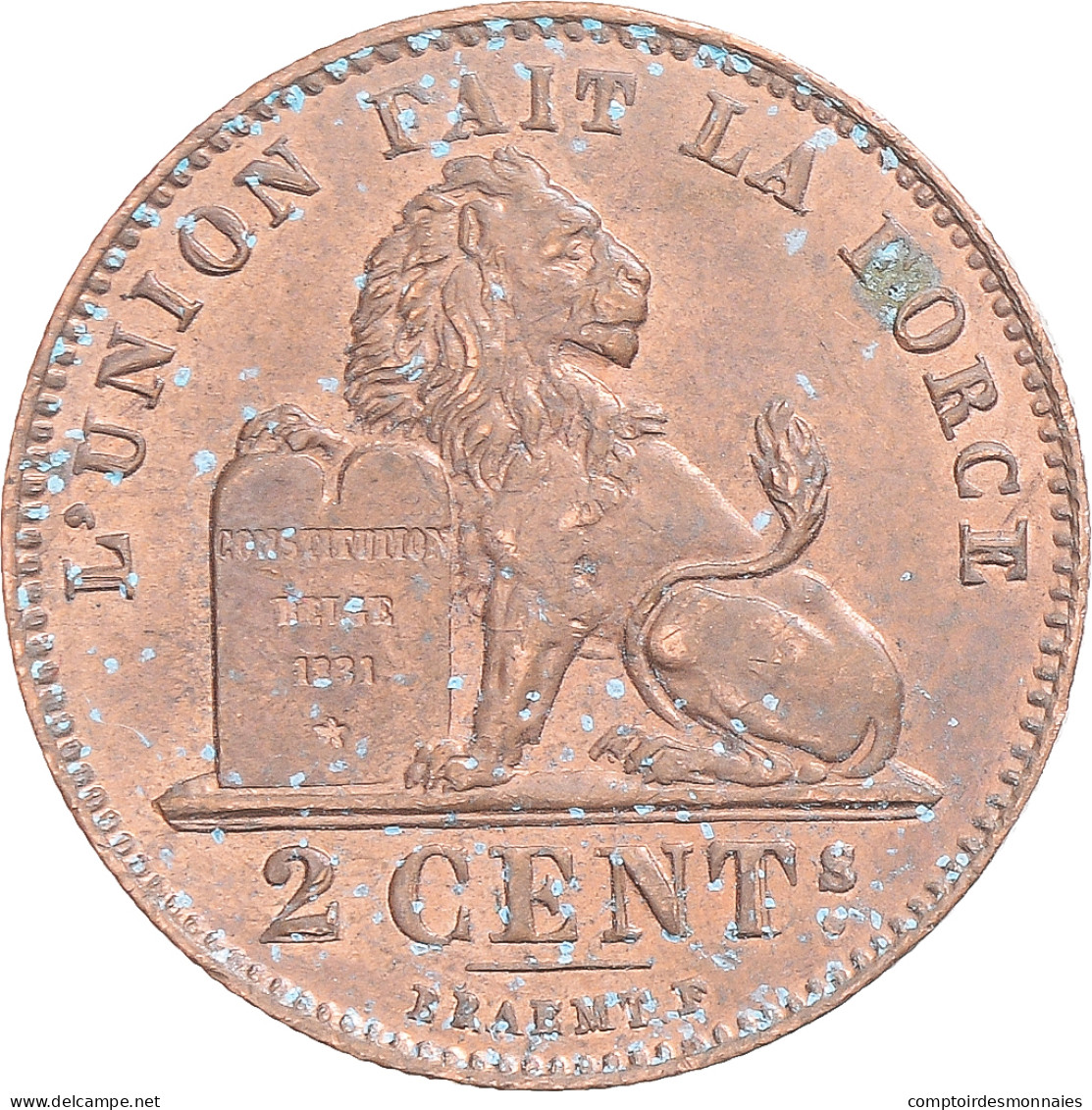 Monnaie, Belgique, Leopold II, 2 Centimes, 1909, Bruxelles, TTB+, Cuivre - 2 Cents