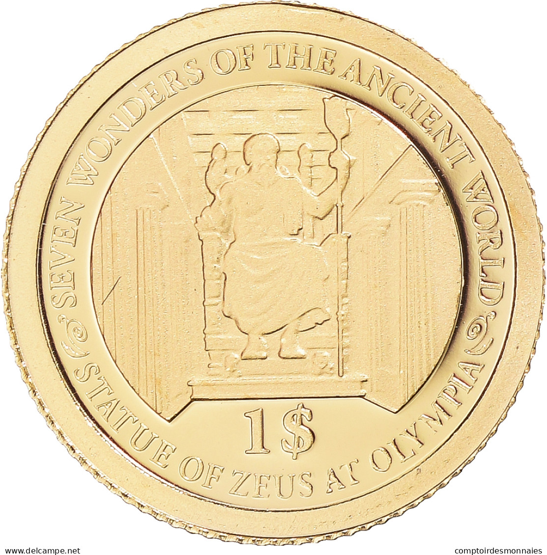 Monnaie, Îles Salomon, Elizabeth II, Statue De Zeus, Dollar, 2013, FDC, Or - Solomon Islands