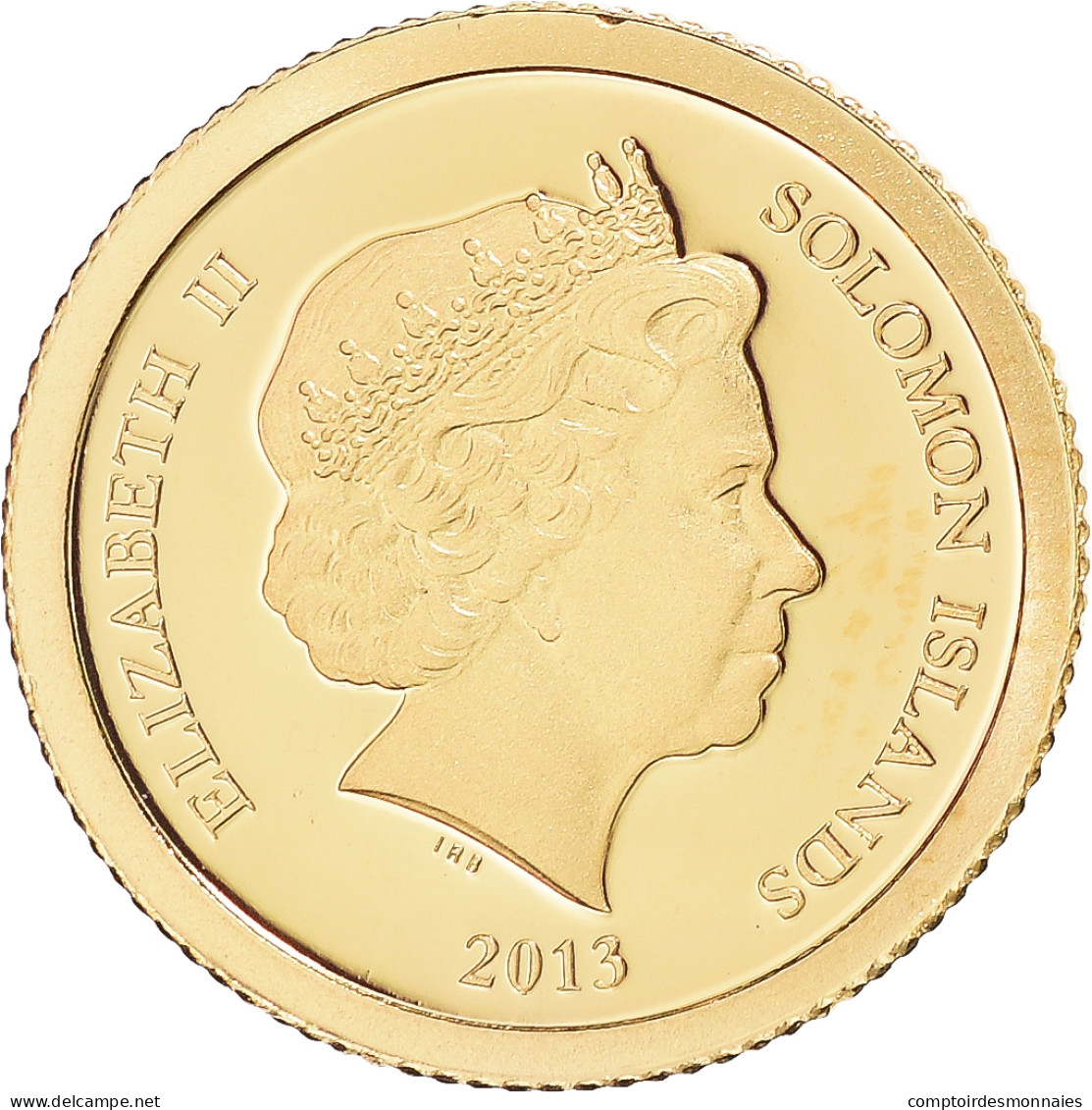 Monnaie, Îles Salomon, Elizabeth II, Statue De Zeus, Dollar, 2013, FDC, Or - Solomoneilanden