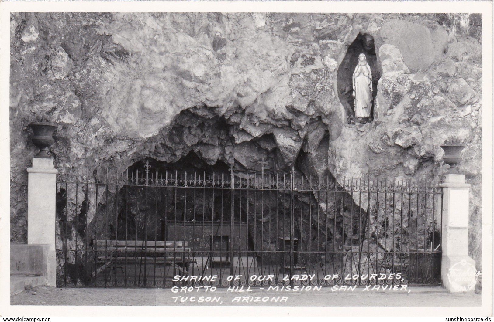 Arizona Tucson Mission San Xavier Grooto Hill Shrine Of Our Lady Of Lourdes Real Photo - Tucson