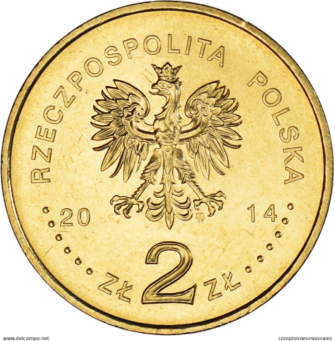 Monnaie, Pologne, 2 Zlote, 2014, Warsaw, Centenario Del Nacimiento De Jan - Pologne