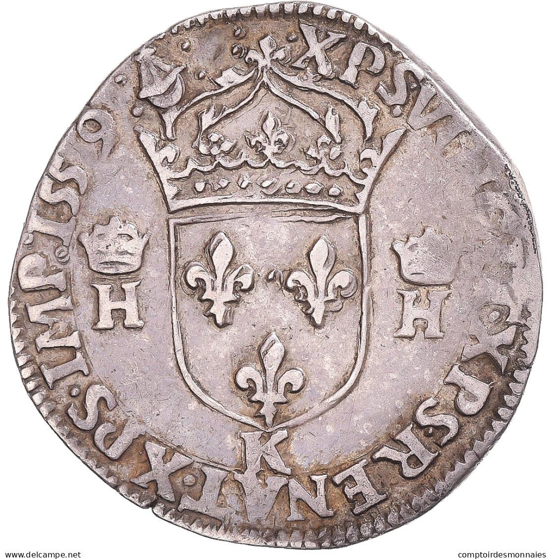 Monnaie, France, Henri II, Teston, 1559, Bordeaux, TTB+, Argent - 1547-1559 Henry II