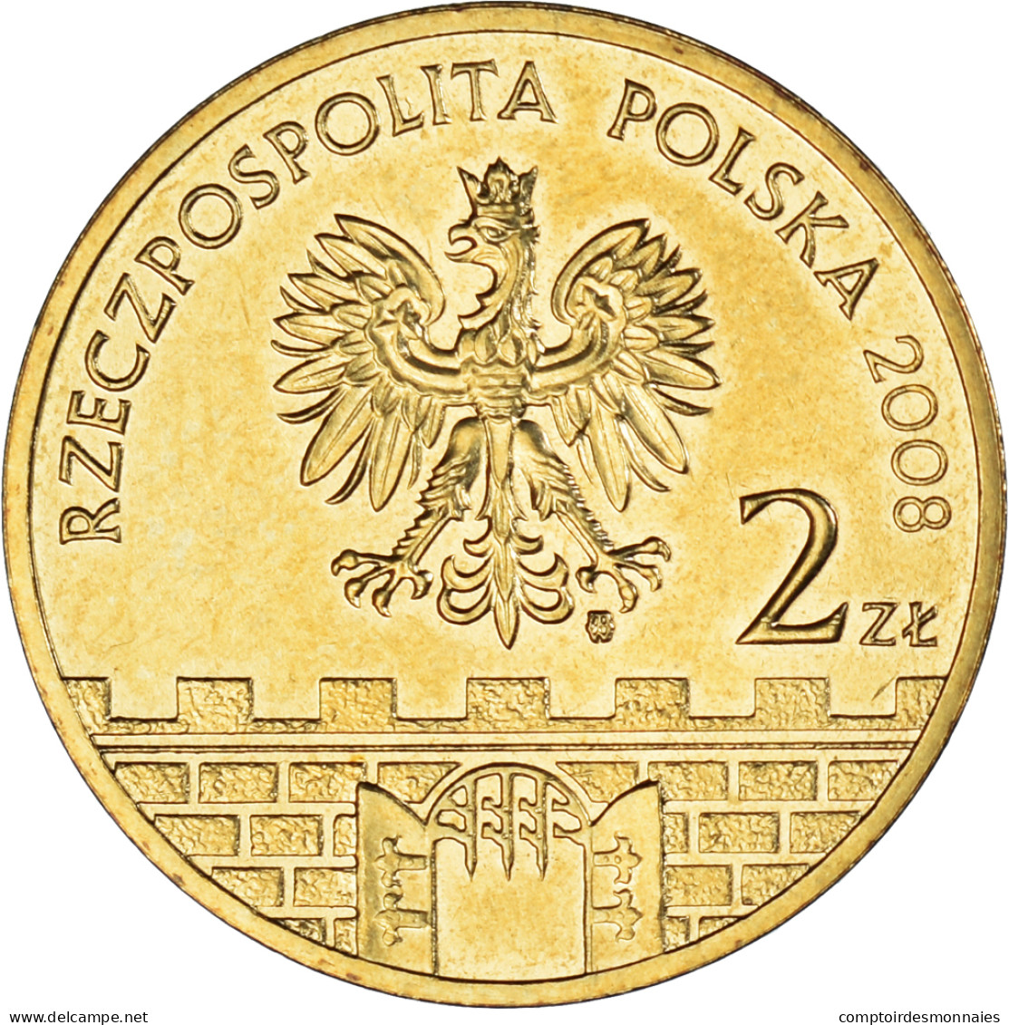 Monnaie, Pologne, 2 Zlote, 2008, Warsaw, Piotrkow Trybunalski, SPL, Laiton - Pologne