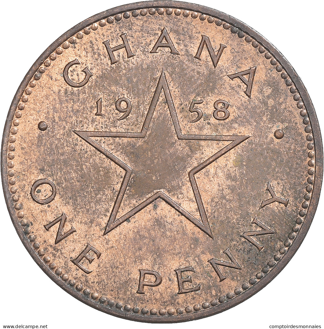 Monnaie, Ghana, Penny, 1958, TB, Bronze - Ghana