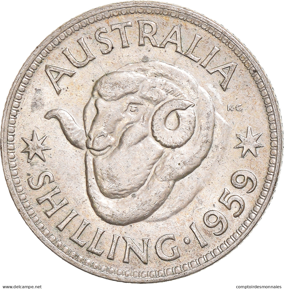 Monnaie, Australie, Elizabeth II, Shilling, 1959, TB+, Argent - Shilling