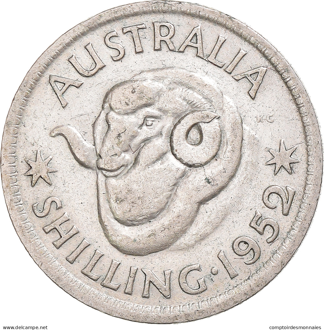 Monnaie, Australie, George VI, Shilling, 1952, TB, Argent - Shilling