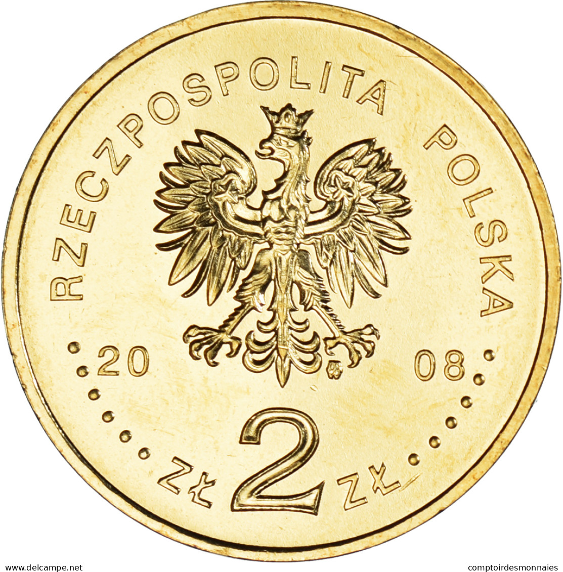 Monnaie, Pologne, 2 Zlote, 2008, Warsaw, Lomza., SPL, Laiton, KM:616 - Pologne