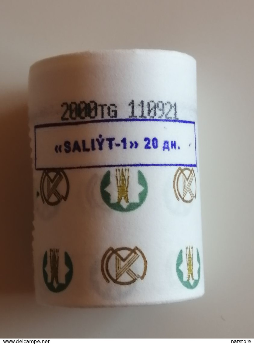 KAZAKHSTAN NEW 2021.. ROLL OF 20 COINS *100 TENGE..''SALYUT-1'' - Kazakhstan