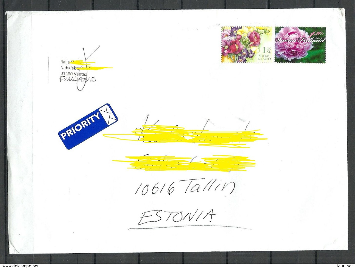 FINNLAND Finland 2023 Air Mail Cover To Estonia Flowers Blumen - Lettres & Documents