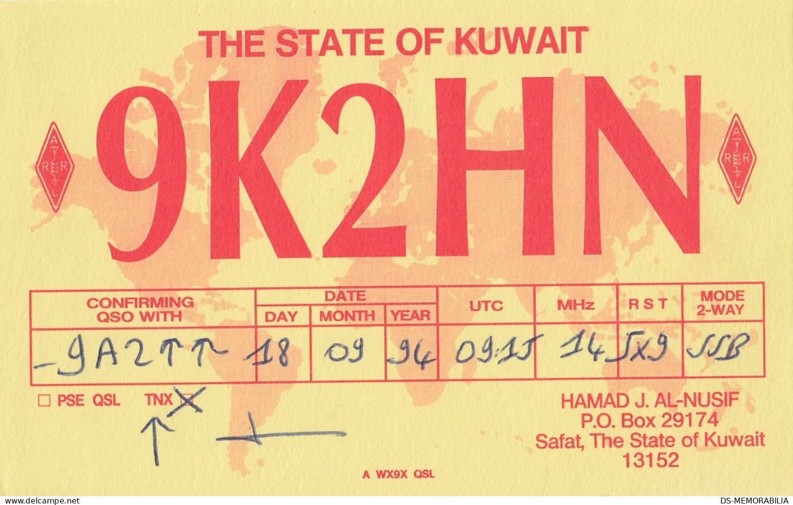 Kuwait - Safat , Radio Amateur QSL Card - Koeweit