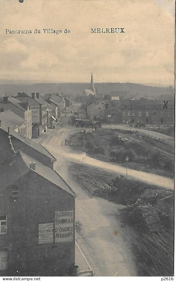 BELGIQUE -  1918 -  MELREUX - PANORAMA DU VILLAGE - VOIR LE VERSO TIMBRE ET CACHET - Hotton