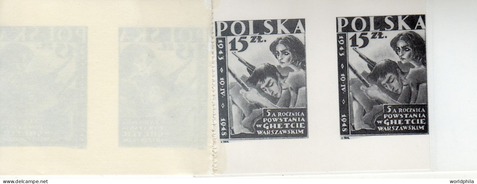 Poland (Israel) 1993 Judaica, Rare, Booklet 50th Warsaw Ghetto Uprising With 4 Labels And Stamp II - Cuadernillos