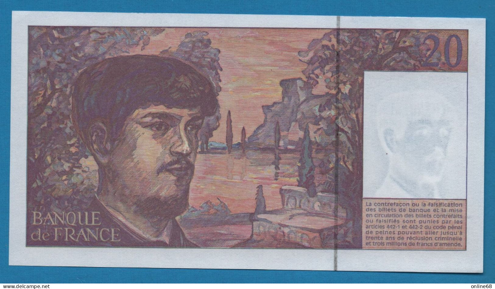 FRANCE 20 FRANCS 1995 # U.047 Debussy P# 151 - 20 F 1980-1997 ''Debussy''