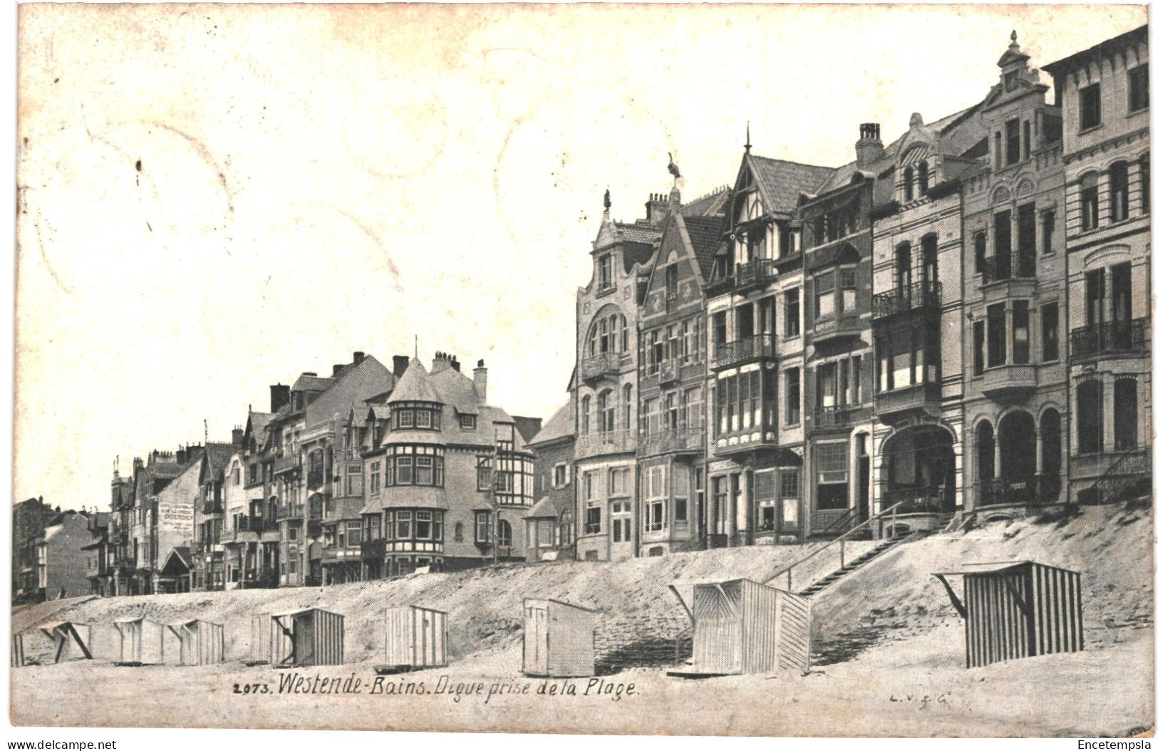 CPA Carte Postale Belgique  Westende  Bains Digue Prise De La Plage 1907  VM65704 - Westende