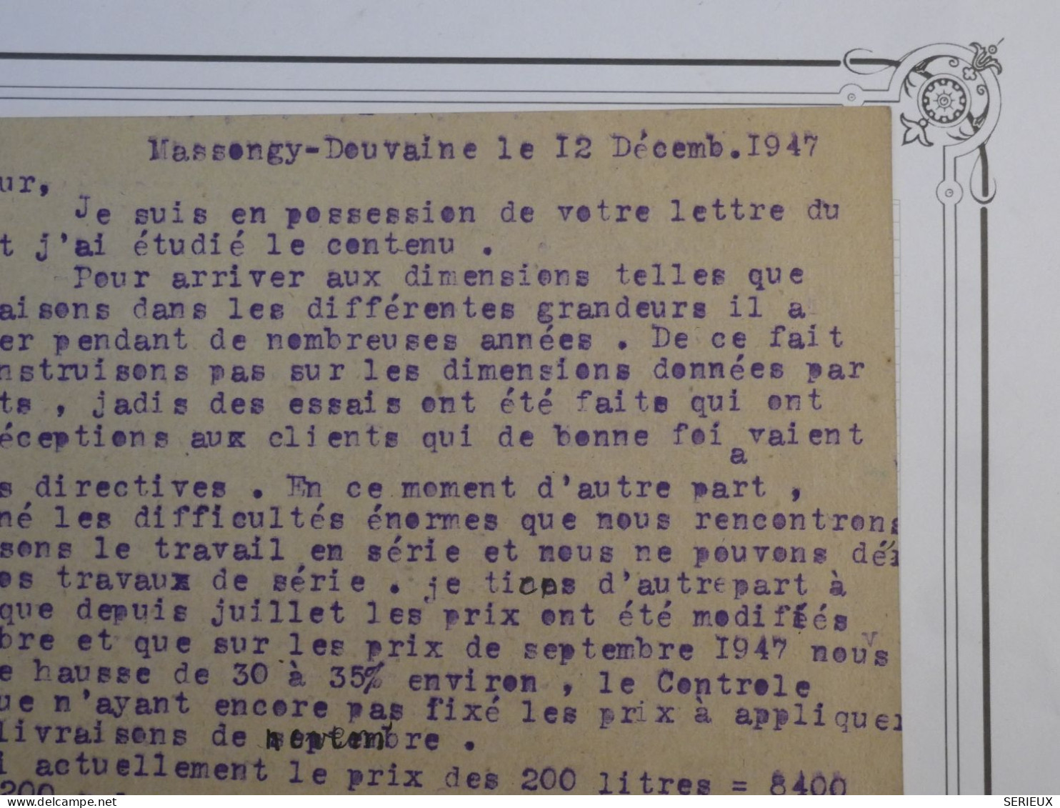 BQ 8 FRANCE BELLE CARTE ENTIER GANDON  + 1947  A  CRAYE  ++ AFFR. INTERESSANT+ + - Andere & Zonder Classificatie