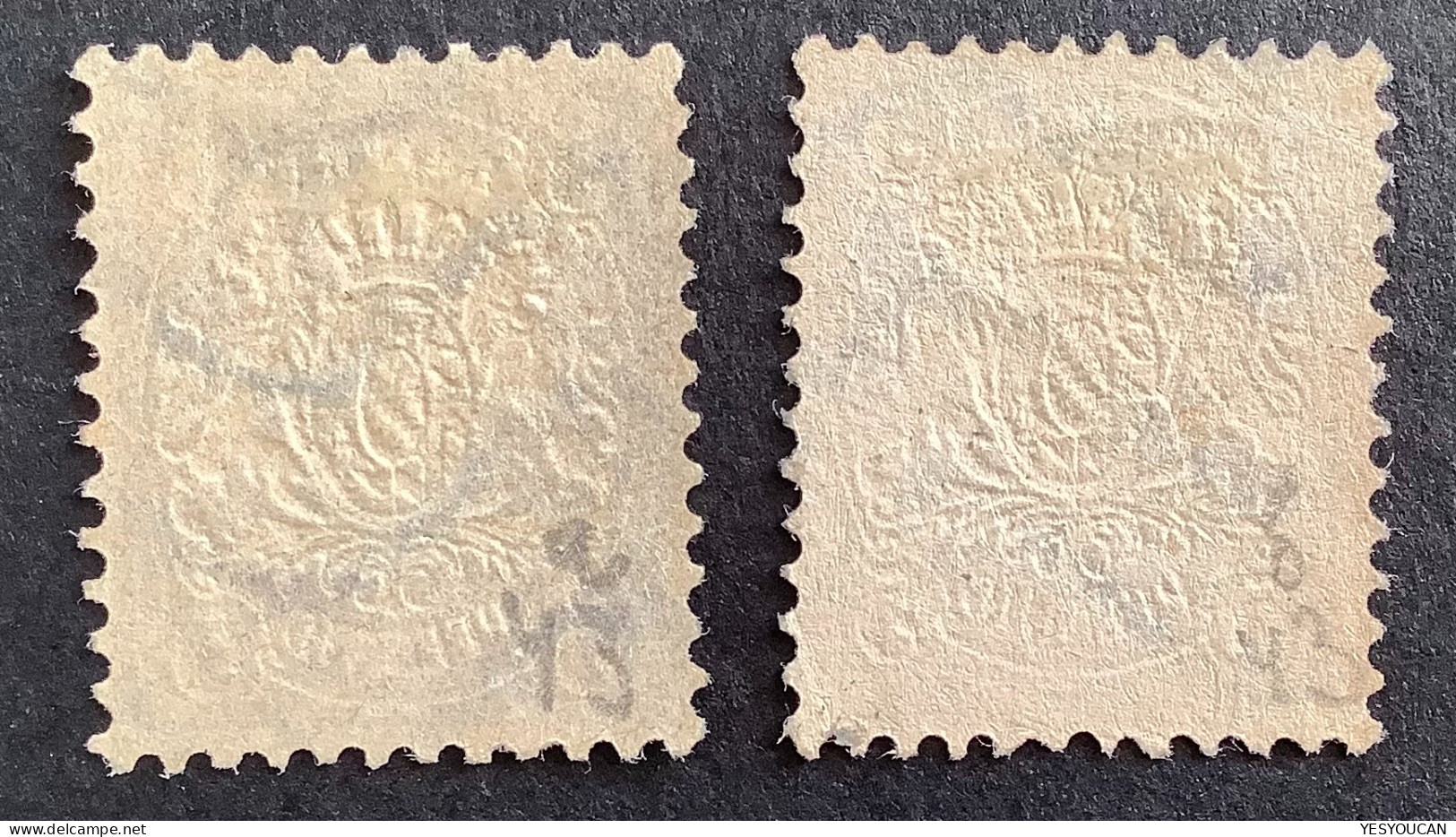 Bayern Mi 45a+b BEIDE FARBEN: LILA+VIOLET, Tadellos Gestempelt 1878 Wappen 5Pf (Bavaria Baviére Altdeutschland - Usados