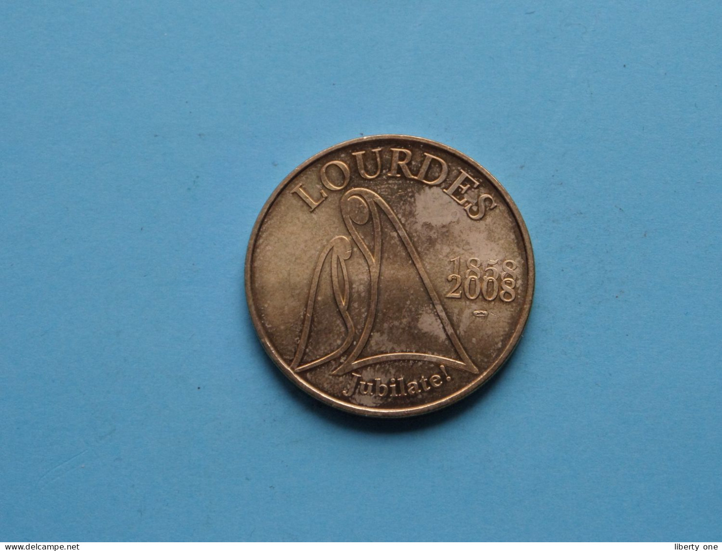 LOURDES 1858-2008 Jubilate - BENOIT XVI ( Voir / See > Scans ) 34 Mm. ! - Souvenirmunten (elongated Coins)