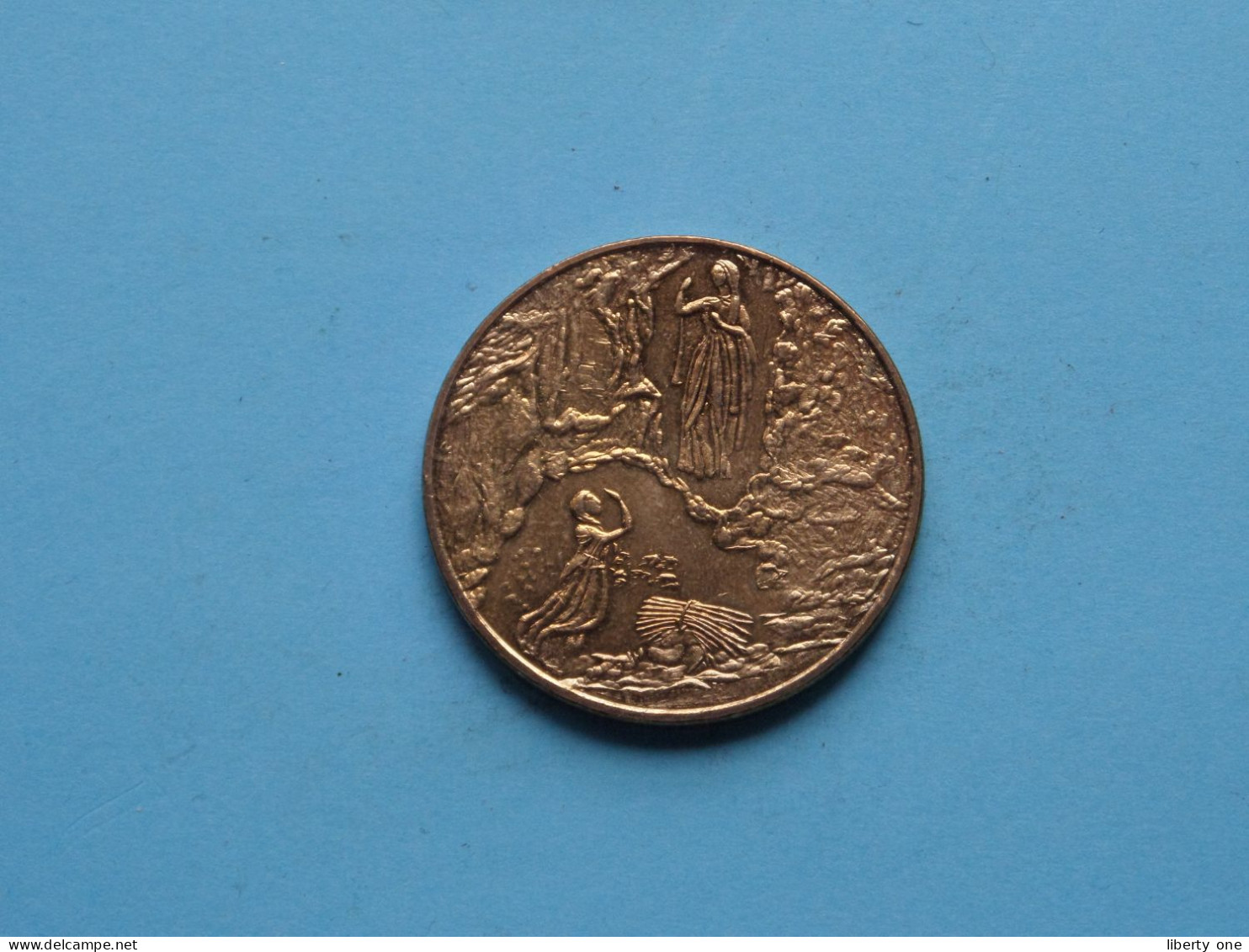LOURDES 2007 - LAISSEZ VOUS RECONCILIER AVEC DIEU ( Voir / See > Scans ) 34 Mm. ! - Souvenirmunten (elongated Coins)