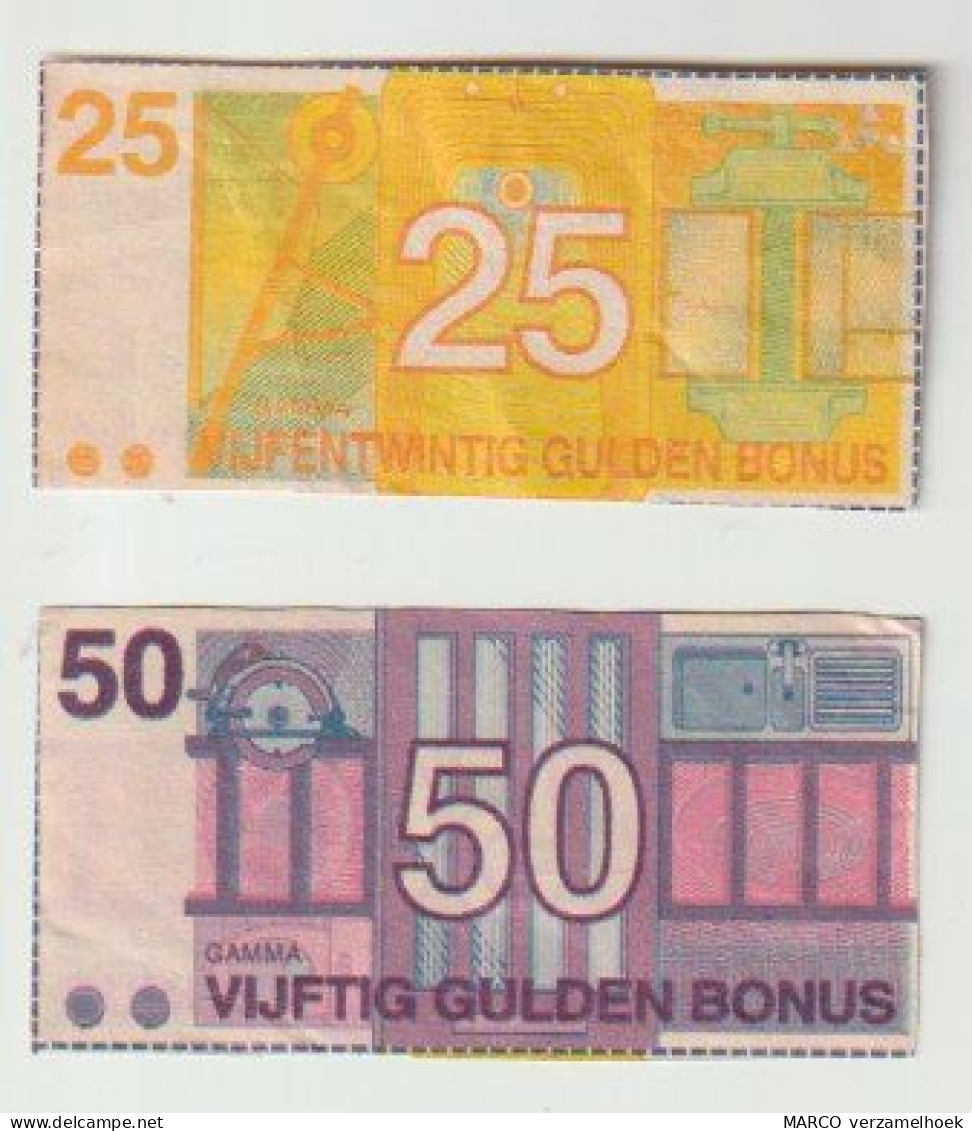 2 Bonnen Met 25 Gulden En 50 Gulden (fake) - Altri & Non Classificati