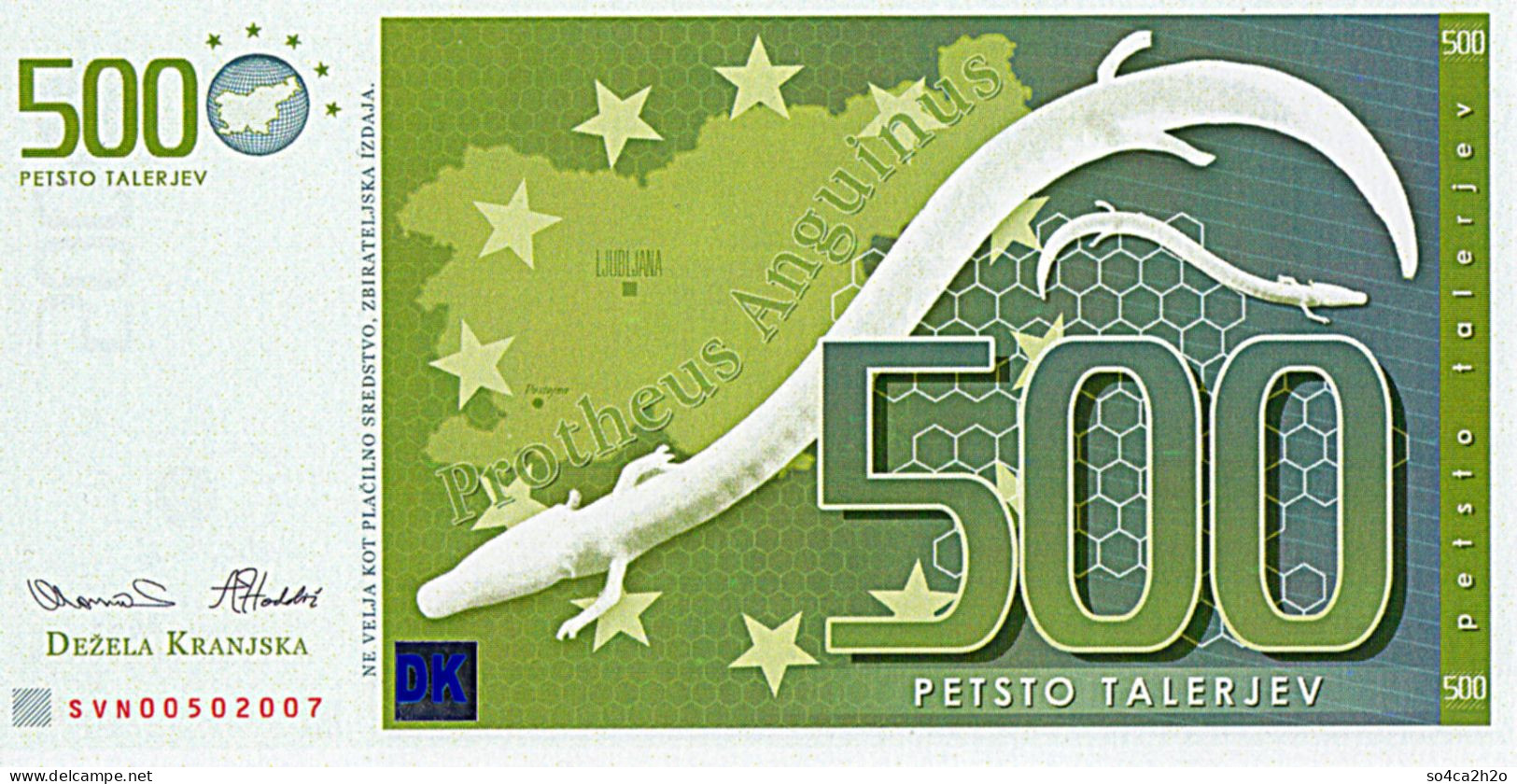 SLOVENIE 500 TALERJEV  2007  UNC - Slowenien