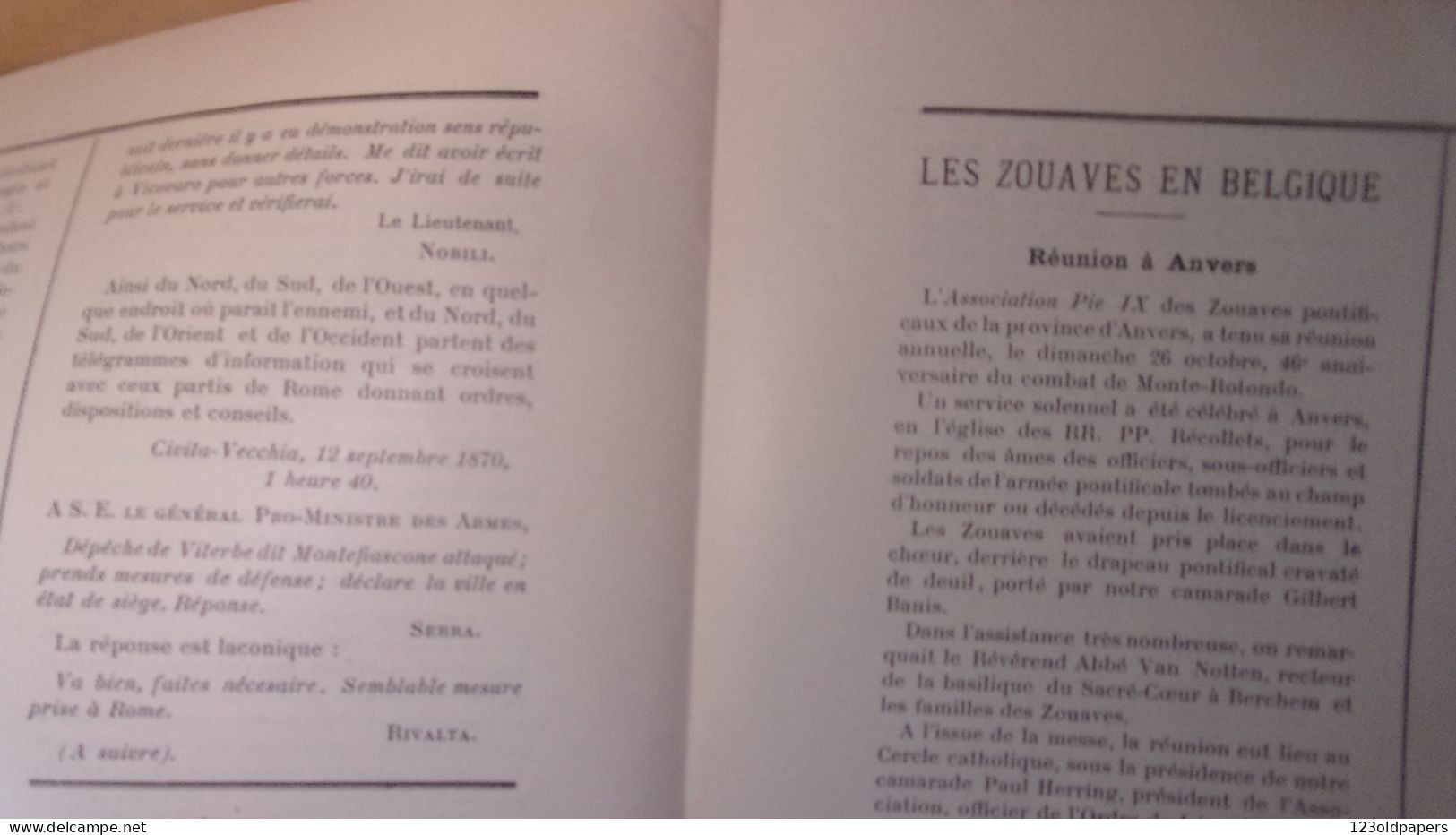 RARE L AVANT GARDE ZOUAVES PONTIFICAUX   N°552 ROYALISTE LEGITIMISTE 1913 ZOUAVES EN BELGIQUE... - Belgien