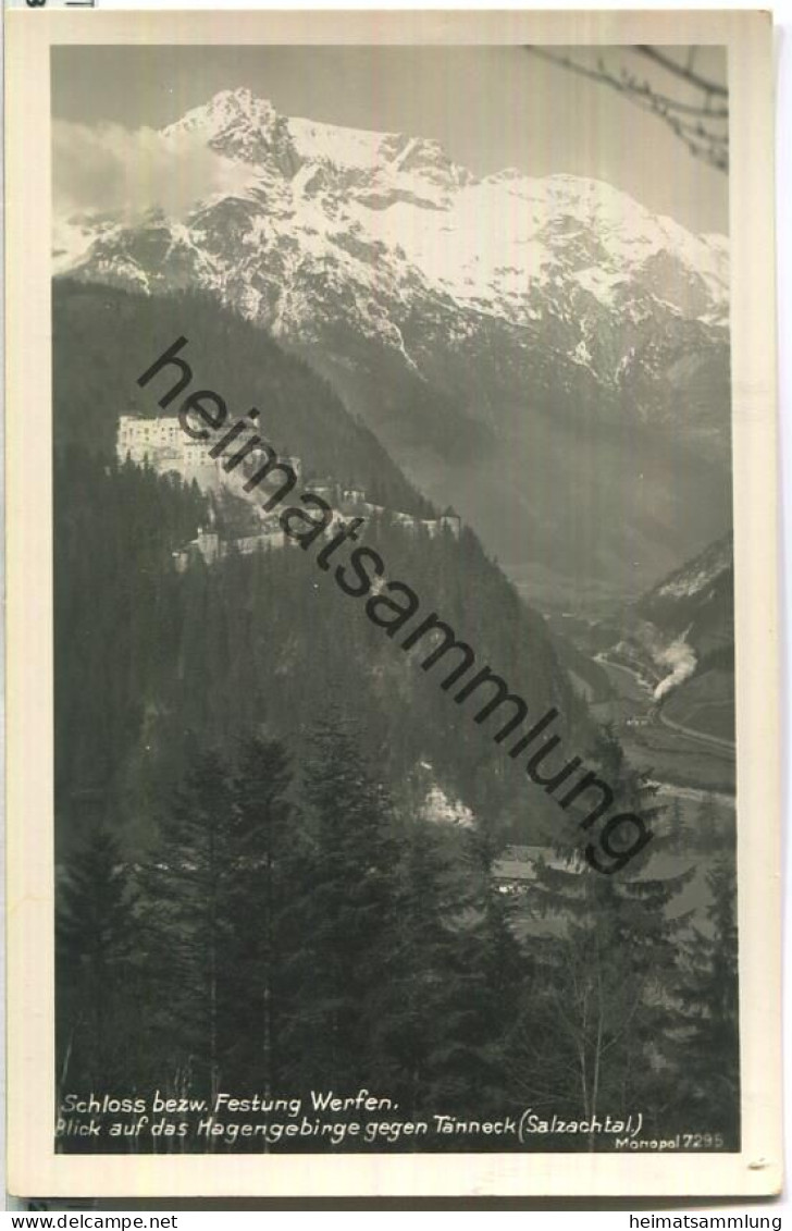 Festung Werfen - Blick Auf Das Hagengebirge Gegen Tänneck - Salzachtal - Foto-Ansichtskarte - Werfen