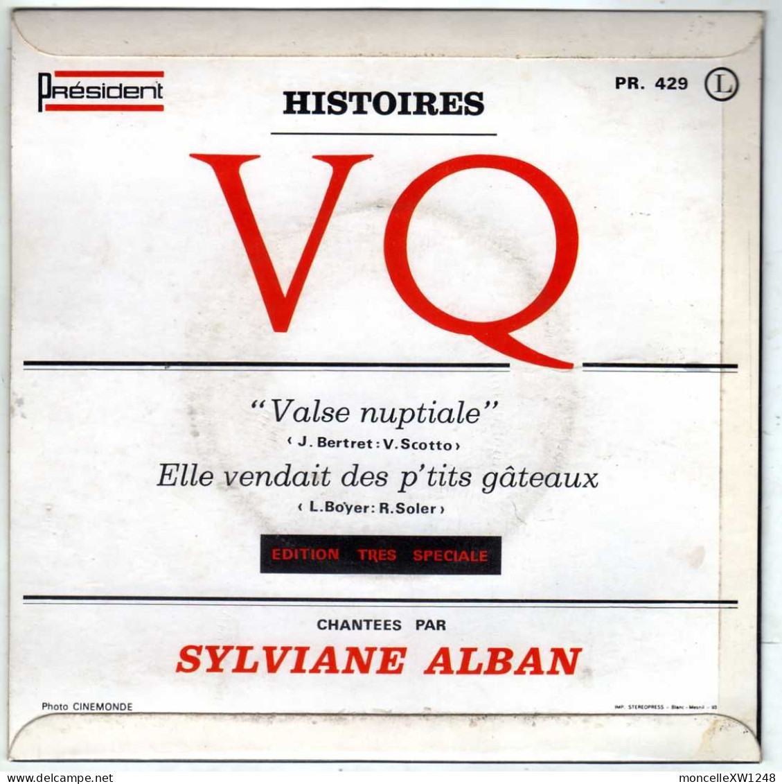 Sylviane Alban - 45 T SP Histoires VQ (196?) - Humour, Cabaret