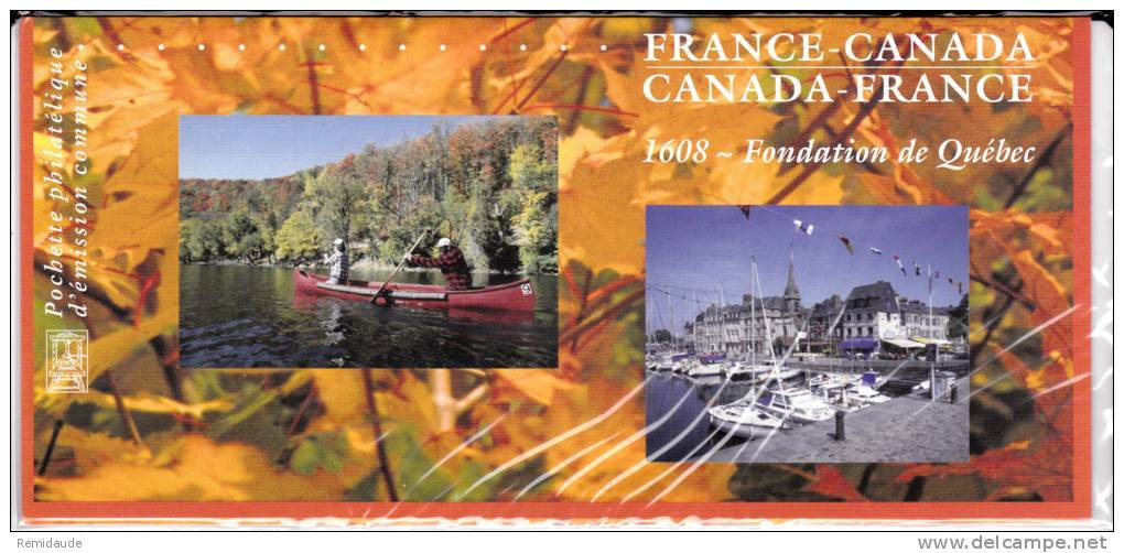 2008 - POCHETTE EMISSION COMMUNE FRANCE / CANADA  - QUEBEC - Emissions Communes