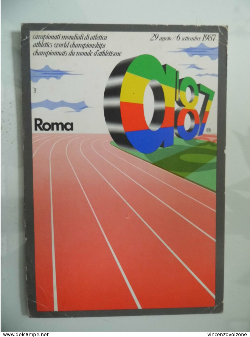 Cartolina "ROMA CAMPIONATI DEL MONDO  DI ATLETICA 1987" - Stades & Structures Sportives