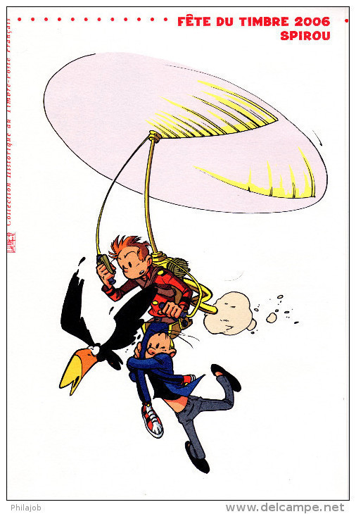 " FETE DU TIMBRE / SPIROU " Sur Document Philatélique Officiel De 4 Pages De 2006. N° YT 3877 à 3879 DPO - Bandes Dessinées