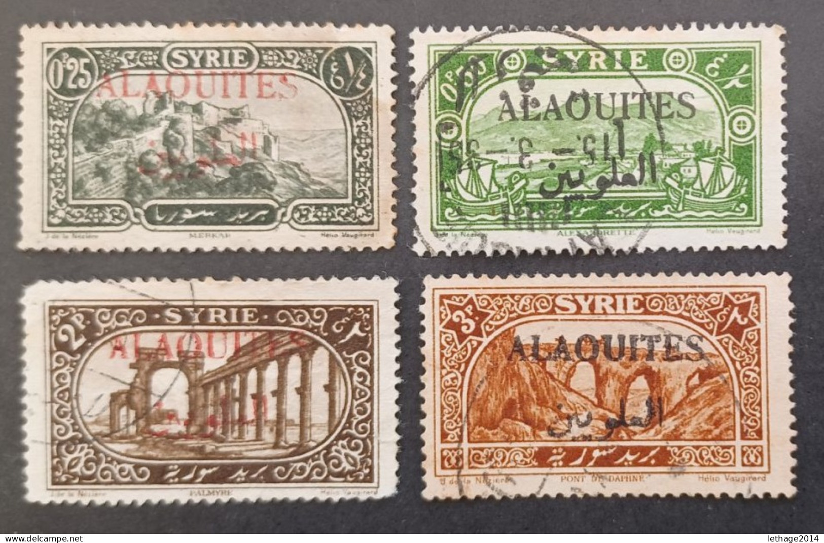 ALAOUITES SYRIE سوريا  SYRIA 1925 STAMPS OF SYRIA OF 1925 OVERPRINT CAT YVERT N 23-24-29-31 - Oblitérés