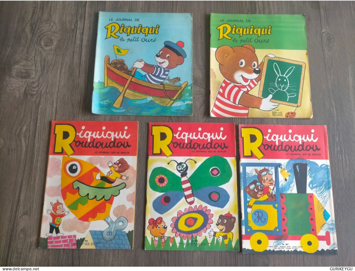 Journal RIQUIQUI ROUDOUDOU 306.308.307.285.287 Le Petit Ours ânes 1969-1970 - Pif & Hercule