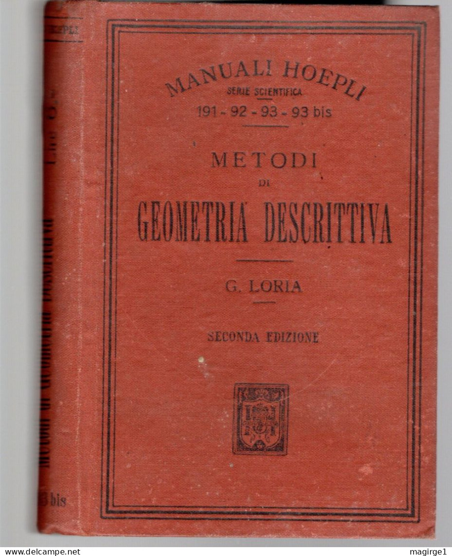 11 - Manuale Hoepli Metodi Di Geometria Descrittiva, Seconda Edizione 1919 - Old Books