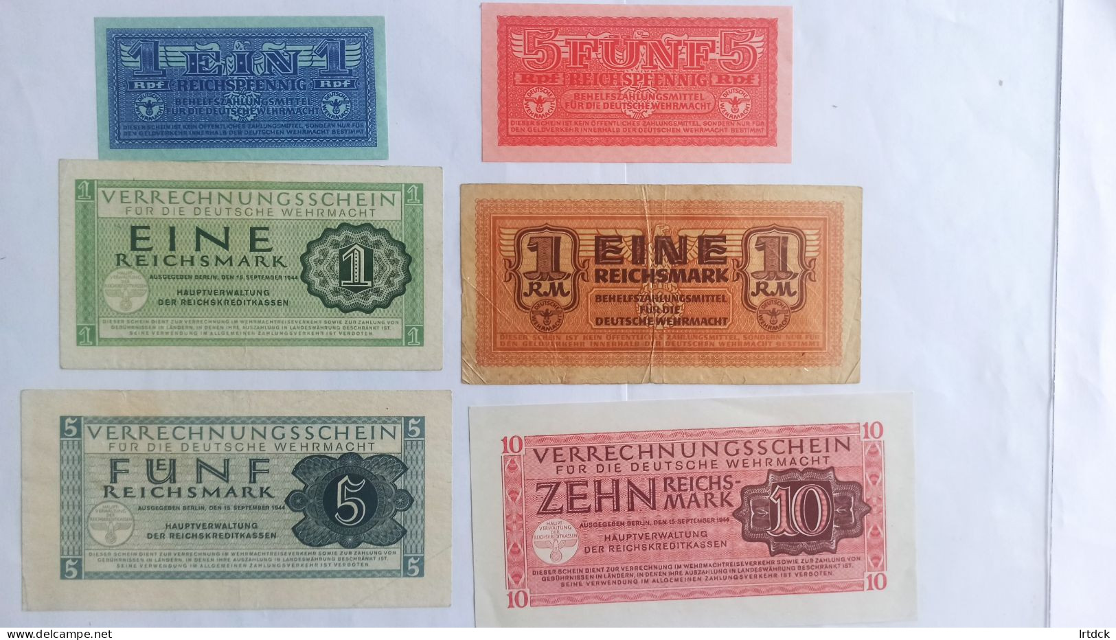 5 Billets De Collection Allemagne  Billets Wehrmacht - Collections