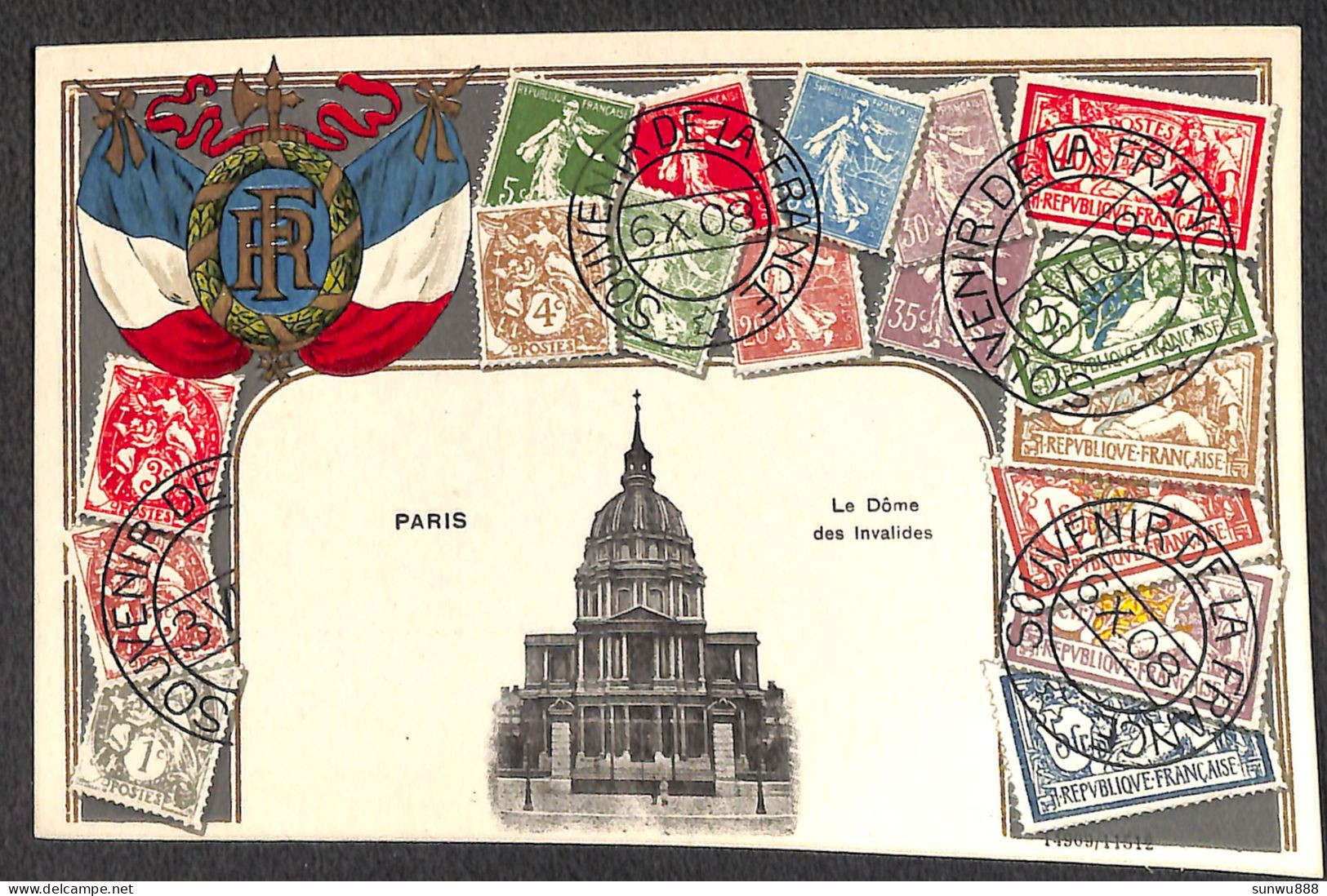 Paris - Le Dôme Des Invalides (Atelier H. Guggenheim Timbres Gauffrée) - Lots, Séries, Collections