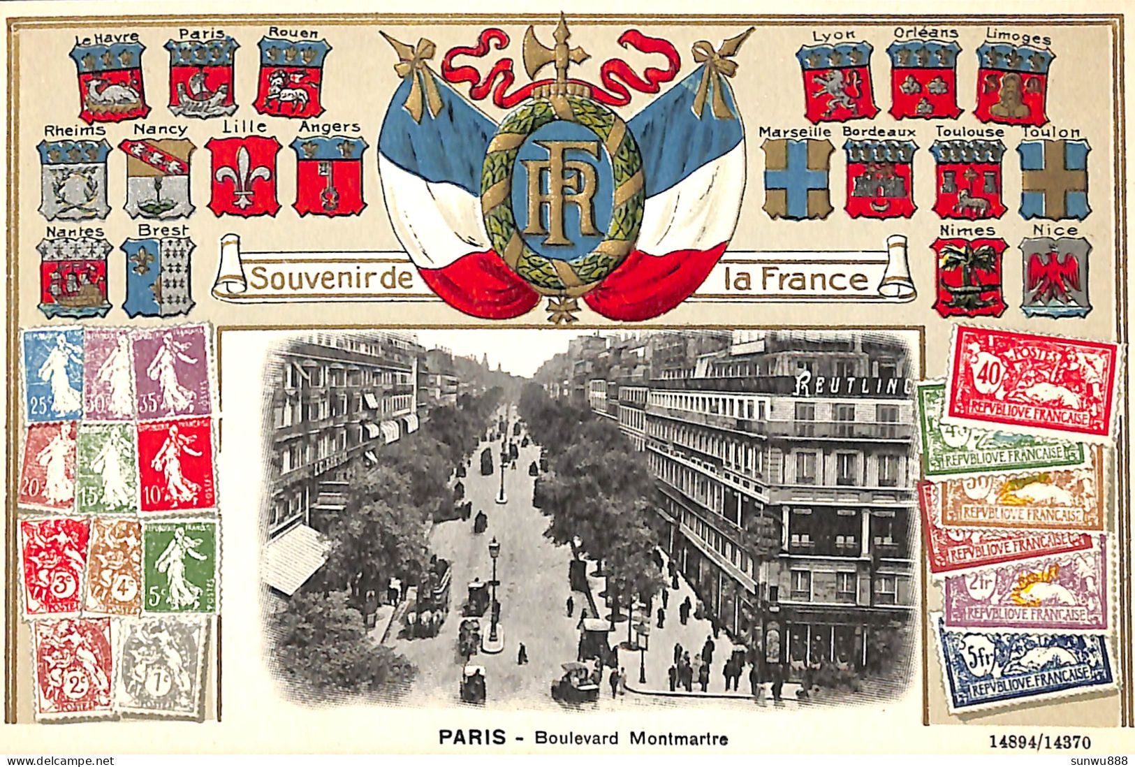 Paris - Boulevard Montmartre (Atelier H. Guggenheim Timbres Gauffrée) - Lots, Séries, Collections