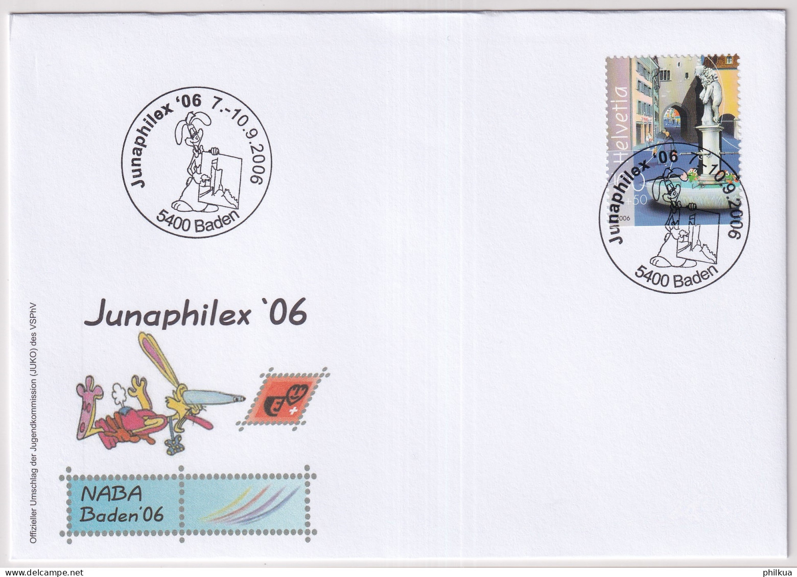 W95 / Michel 1979 Auf Illustriertem  Brief  Mit Sonderstempel Junaphilex 06 Baden - Lettres & Documents