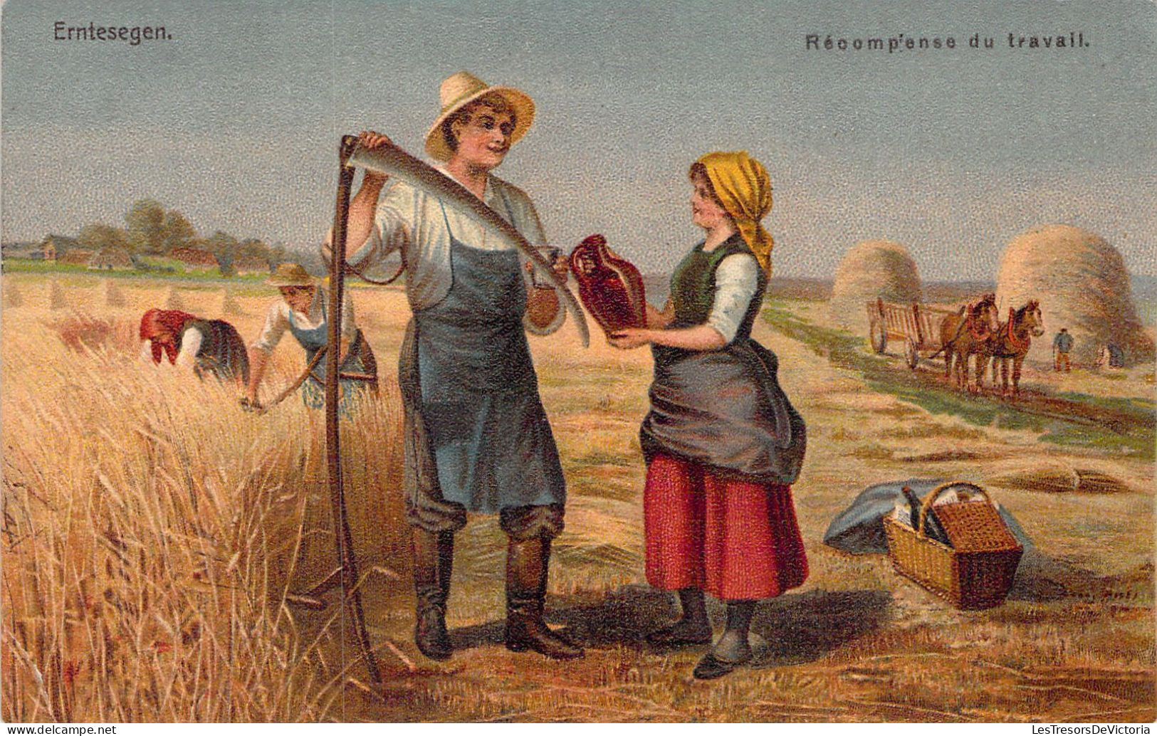Agriculture - Paysan - Dans Les Champs - Moisson - Récompense Du Travail - Carte Postale Ancienne - Cultivation