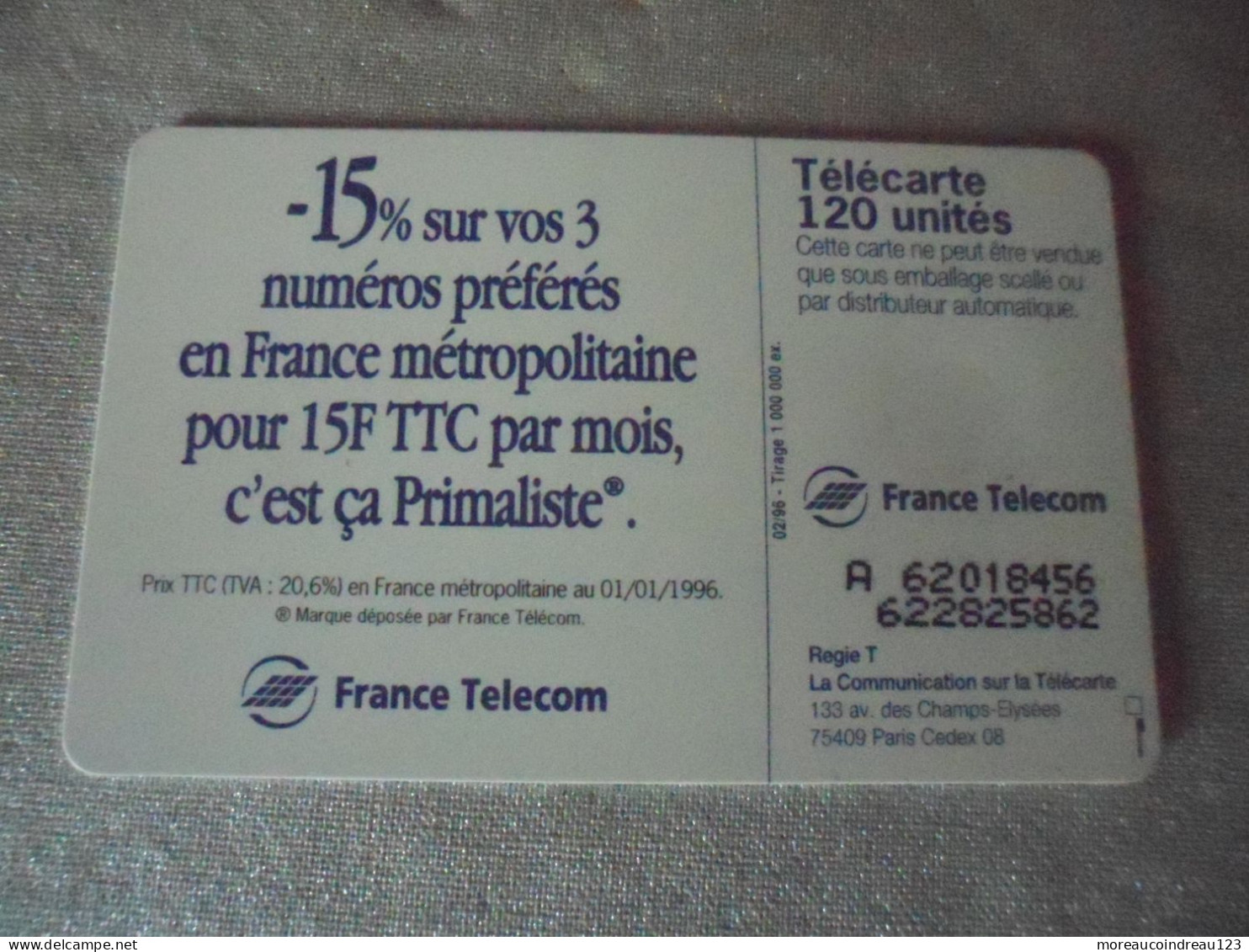 Télécarte France Télécom  Primaliste - Opérateurs Télécom