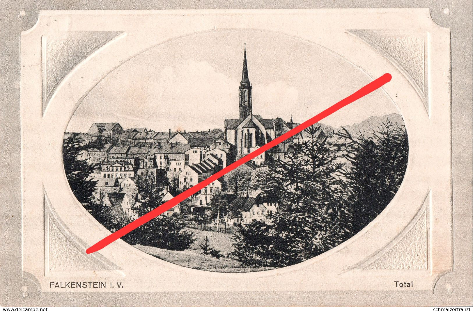 Litho Passepartout AK Falkenstein Vogtland A Grünbach Bergen Treuen Auerbach Rodewisch Plauen Lengenfeld Werda Oelsnitz - Falkenstein (Vogtland)