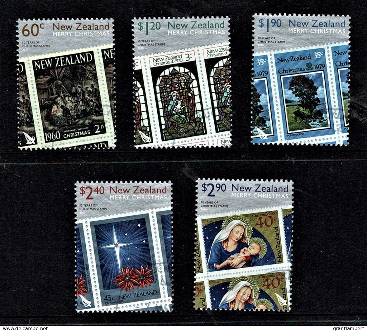 New Zealand 2010 Christmas Set Of 5 Used - Gebraucht