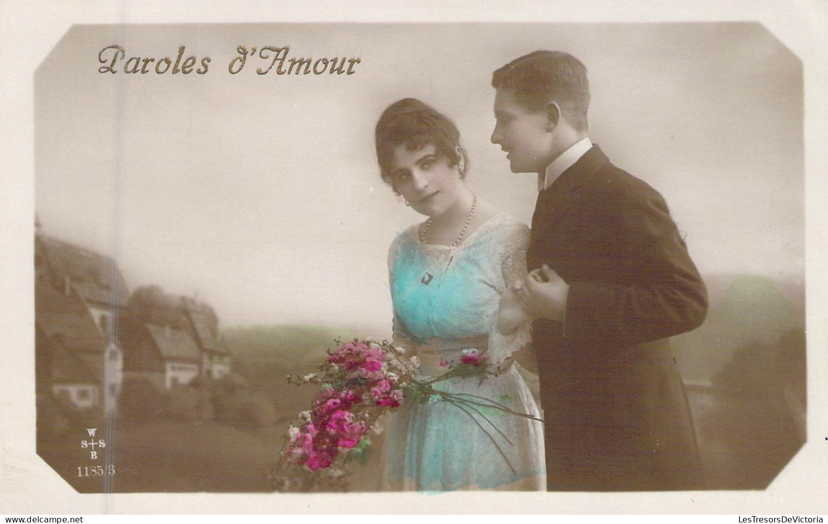 COUPLES - Homme Tient La Main De Sa Femme - Paroles D'amour - Carte Postale Ancienne - Coppie