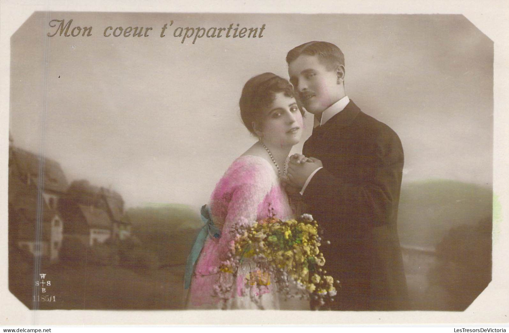 COUPLES - Homme Tient La Main De Sa Femme - Fleur - Mon Coeur T'appartient - Carte Postale Ancienne - Couples