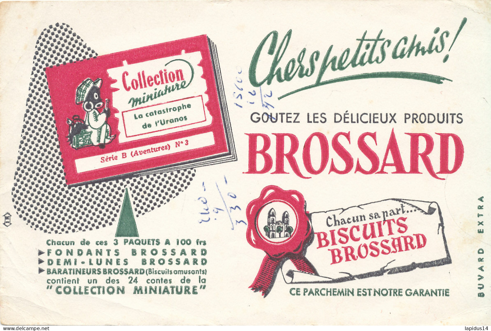 BU 2625  /   BUVARD   BISCUITS BROSSARD  ( 21,50 Cm X 13,50 Cm) - Sucreries & Gâteaux