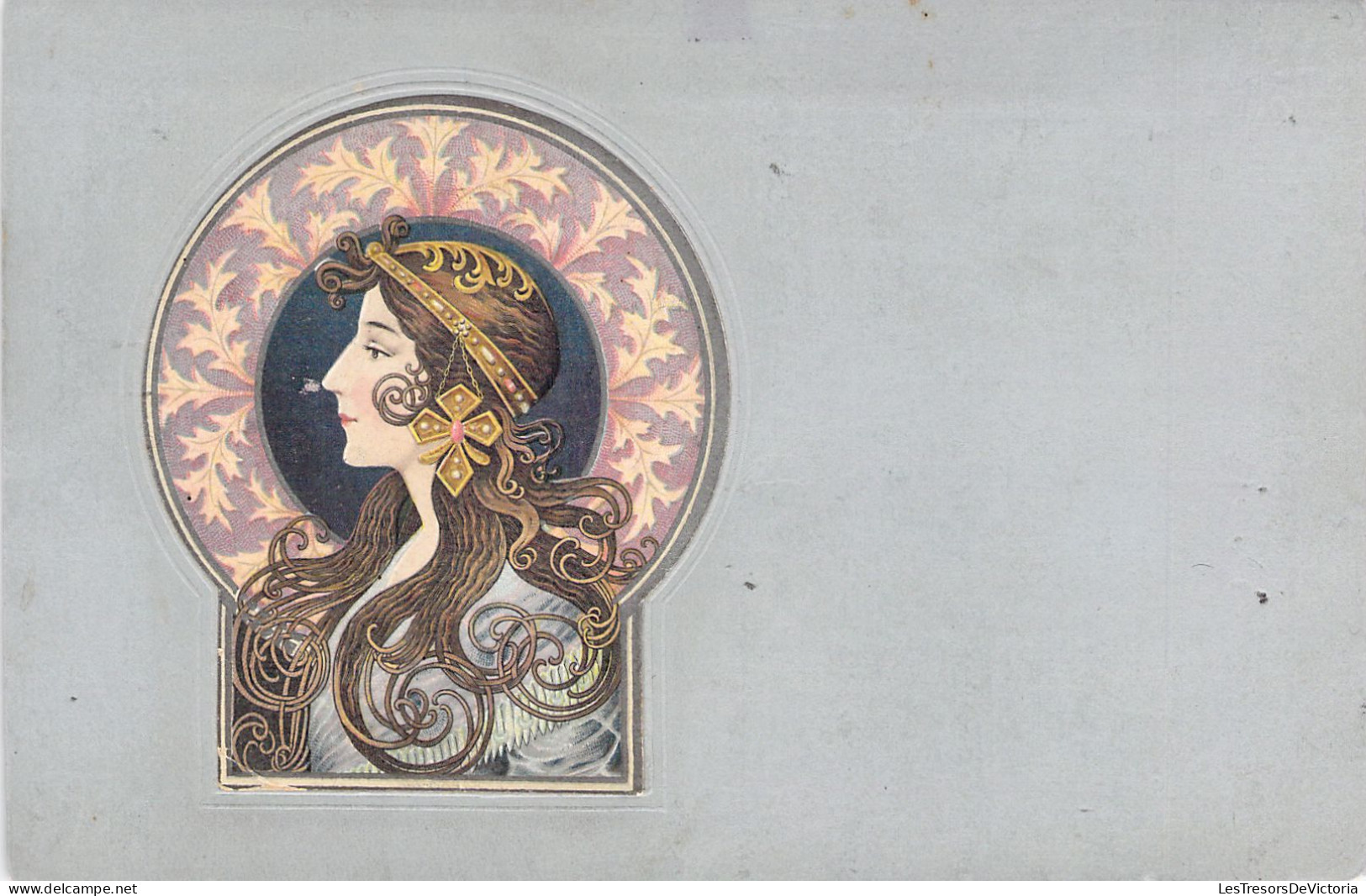 STYLE ART NOUVEAU - Médaillon De Femme  - Carte Postale Ancienne - Sonstige & Ohne Zuordnung