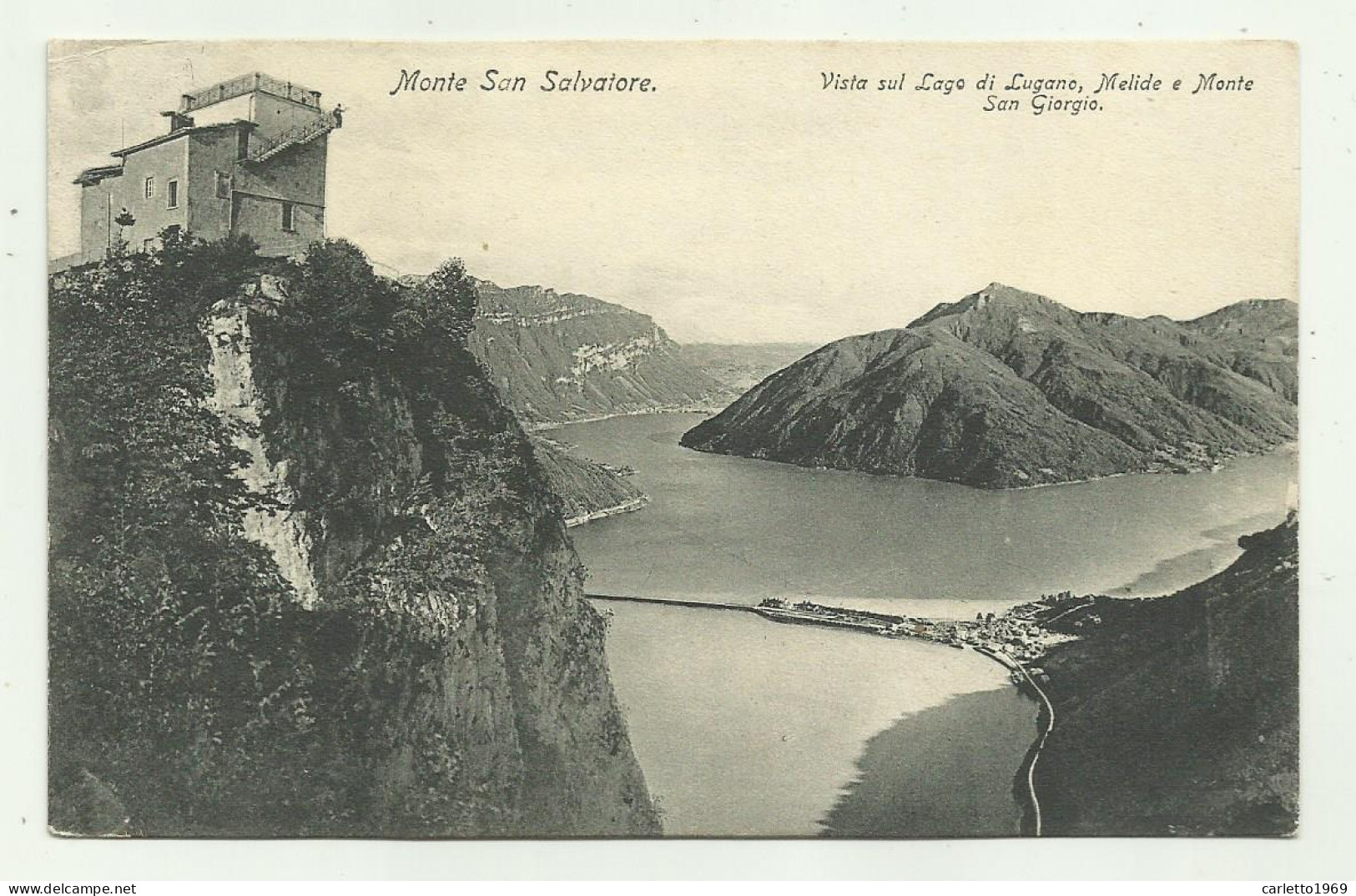 MONTE SAN SALVATORE - VISTA SUL LAGO DI LUGANO, MELIDE E MONTE SAN GIORGIO - NV FP - Lugano