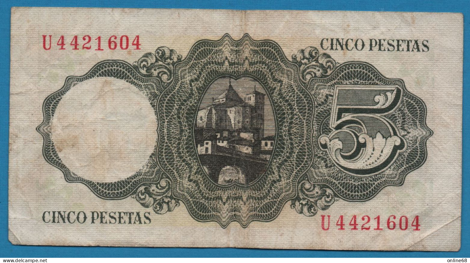 ESPANA 5 PESETAS 16.08.1951 # U4421604 P# 140 Jaime Balmes - 5 Pesetas