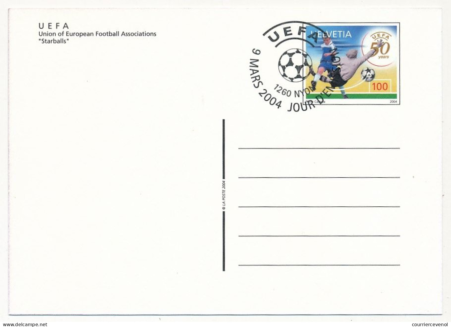 SUISSE - 2 Entiers Postaux - CPs - UEFA Union Of European Football Association - Neuve Et Oblit Jour D'émission - Interi Postali