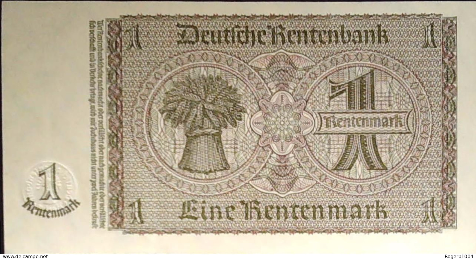 ALLEMAGNE / GERMANY * 1 Rentenmark * Date 30/01/1937 * État/Grade NEUF/UNC * Pick 173b - Other & Unclassified